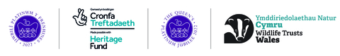 Logos showing funders The National Lottery Heritage Fund, The Queen's Platinum Jubilee, The Wildlife Trusts