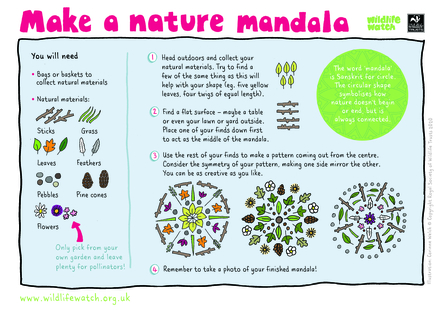 Make a nature mandala activity sheet