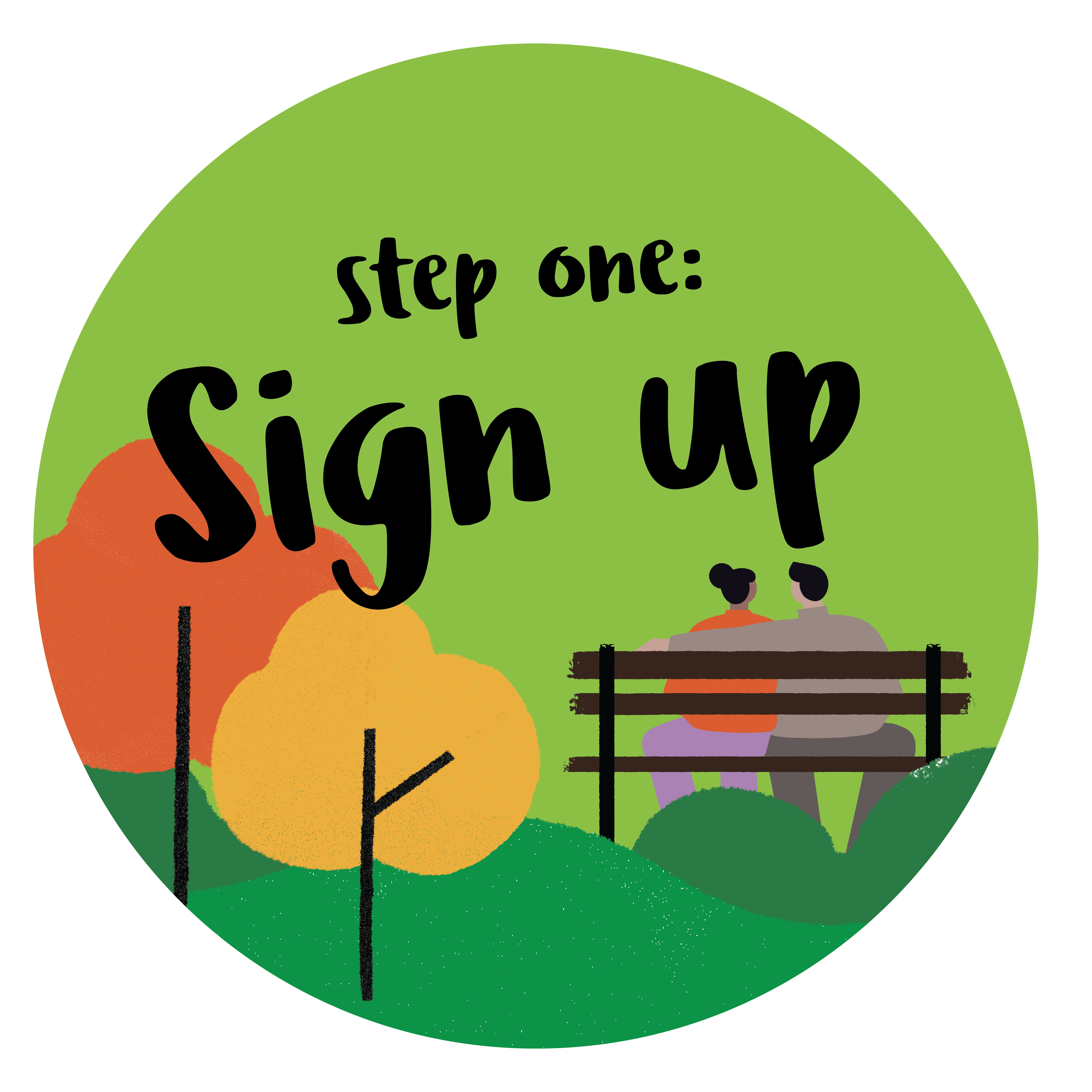 The four steps for Big Wild Walk, number 1 Sign up