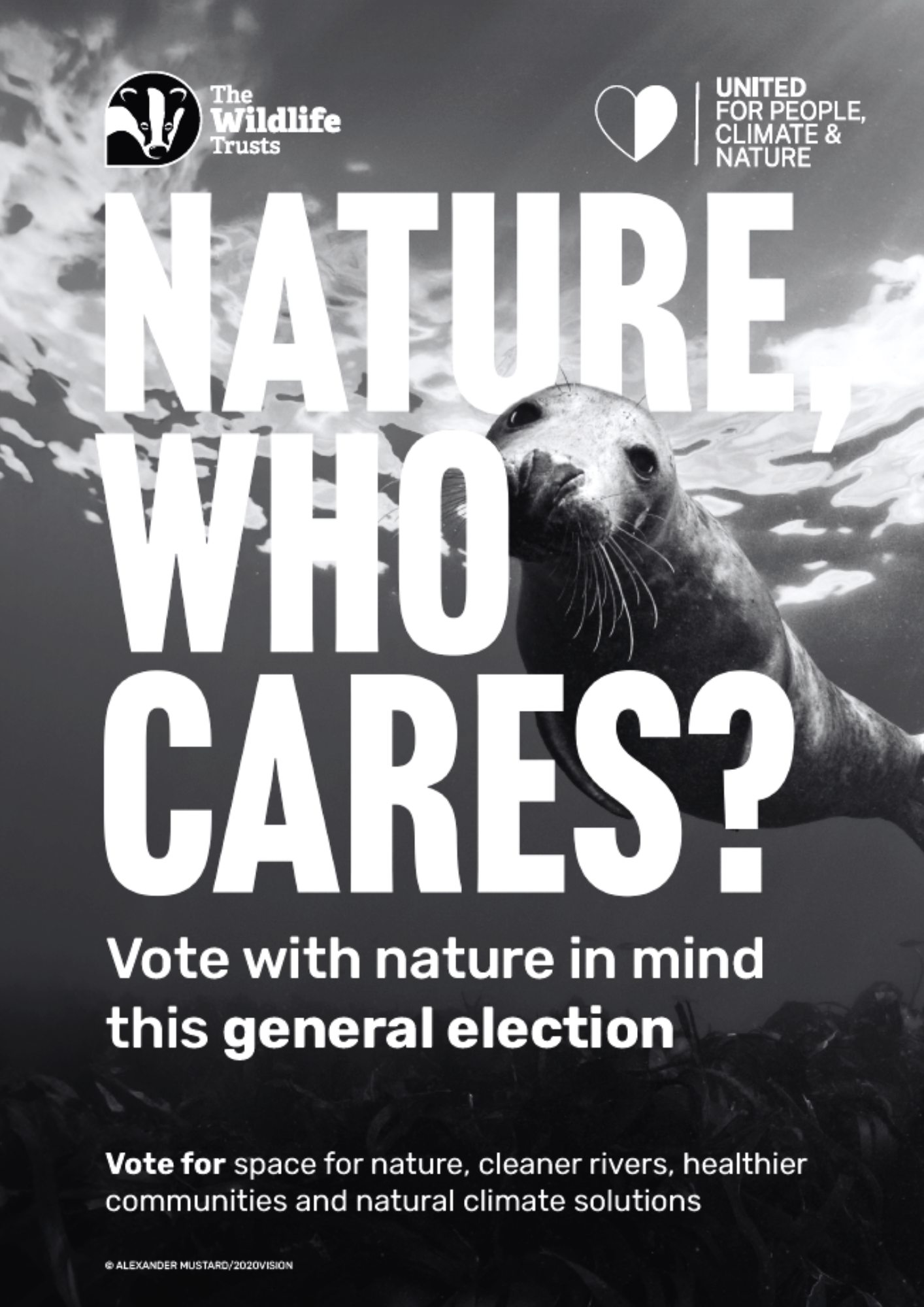 General Election Poster seal black and white english