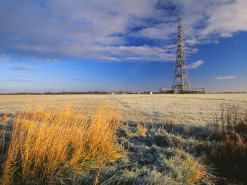 Radio tower at Blakehill Farm, Wiltshire Wildlife Trust