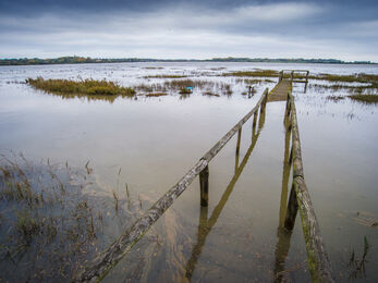 Flooding at Fingringhoe Wick in Essex