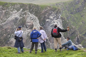 People watching Gannet colony at Hermaness NNR, Shetland, Scotland (c) Peter Cairns/2020VISION