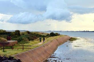 People walking at Farlington Marshes 