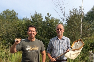 Rhys and Richard with a pond dipping net