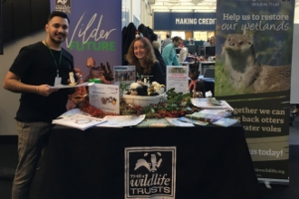 Georgia Cavanagh volunteering at an event for Nottinghamshire Wildlife Trust