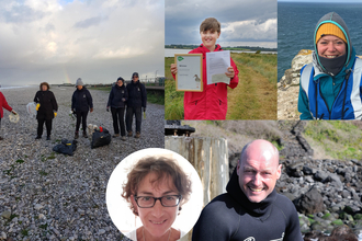 A collage of the volunteers who won the Marsh Awards for Marine Conservation in 2021
