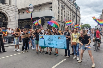 Staff members at pride