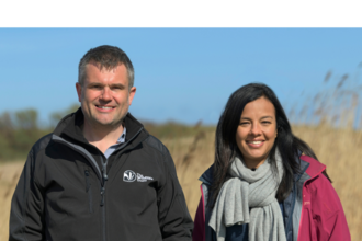 Liz Bonnin and Craig Bennett smiling together
