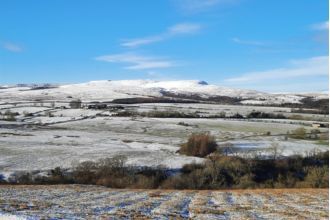 Simonside hills with a light sprinkling of snow