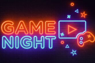 Game Night Neon Light On Black Wall