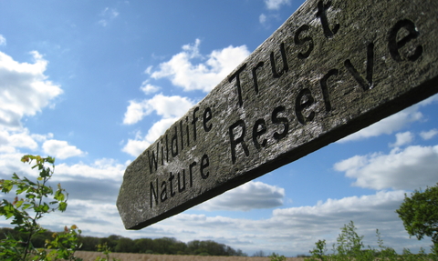 Nature reserve sign wildlife trust