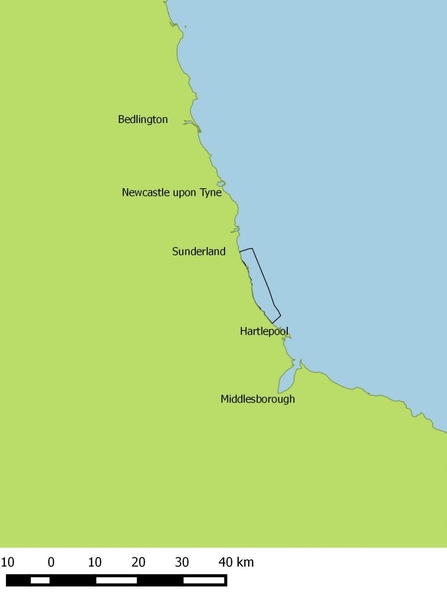 Map location of Durham Heritage Coast rMCZ