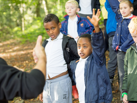 School children outdoors
