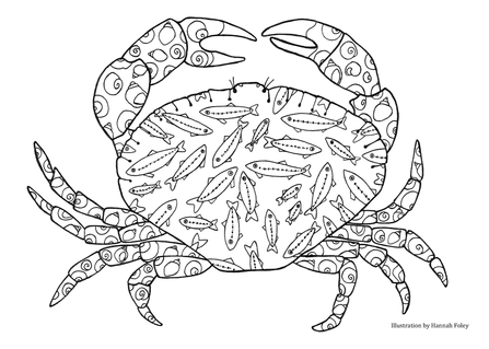 Crab colouring in sheet