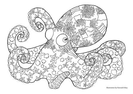 Octopus colouring in sheet