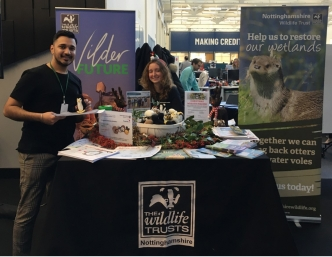 Georgia Cavanagh volunteering at an event for Nottinghamshire Wildlife Trust