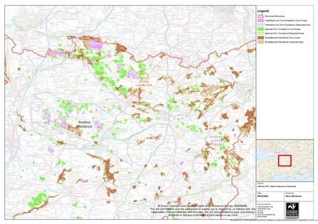 Ecological Networks Map: Mendip Hills and Avalon Marshes