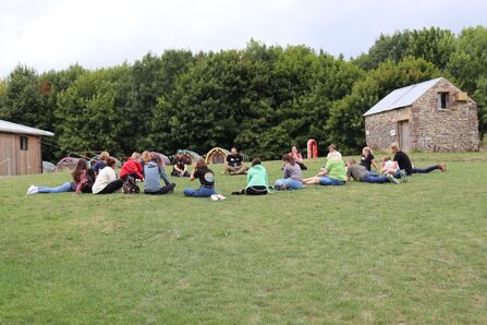 Outdoor discussion with young people