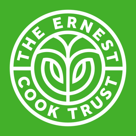 White logo on green saying The Ernest Cook Trust