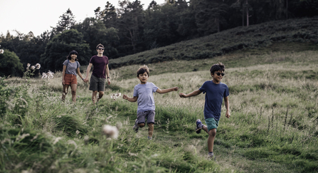 family in field