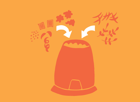 Simple actions compost illustration