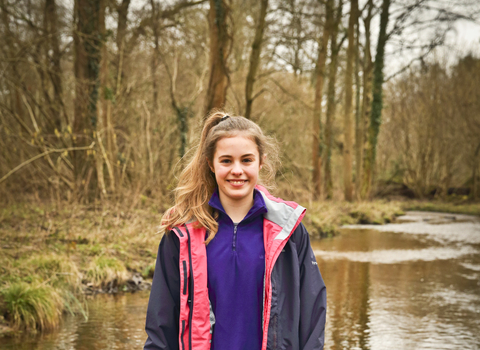 Issy standing in a river