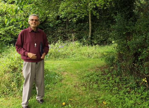 Andrew stands at one of his Local Wildlife Sites