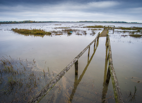 Flooding at Fingringhoe Wick in Essex