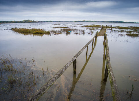 Flooding at Fingringhoe Wick in Essex